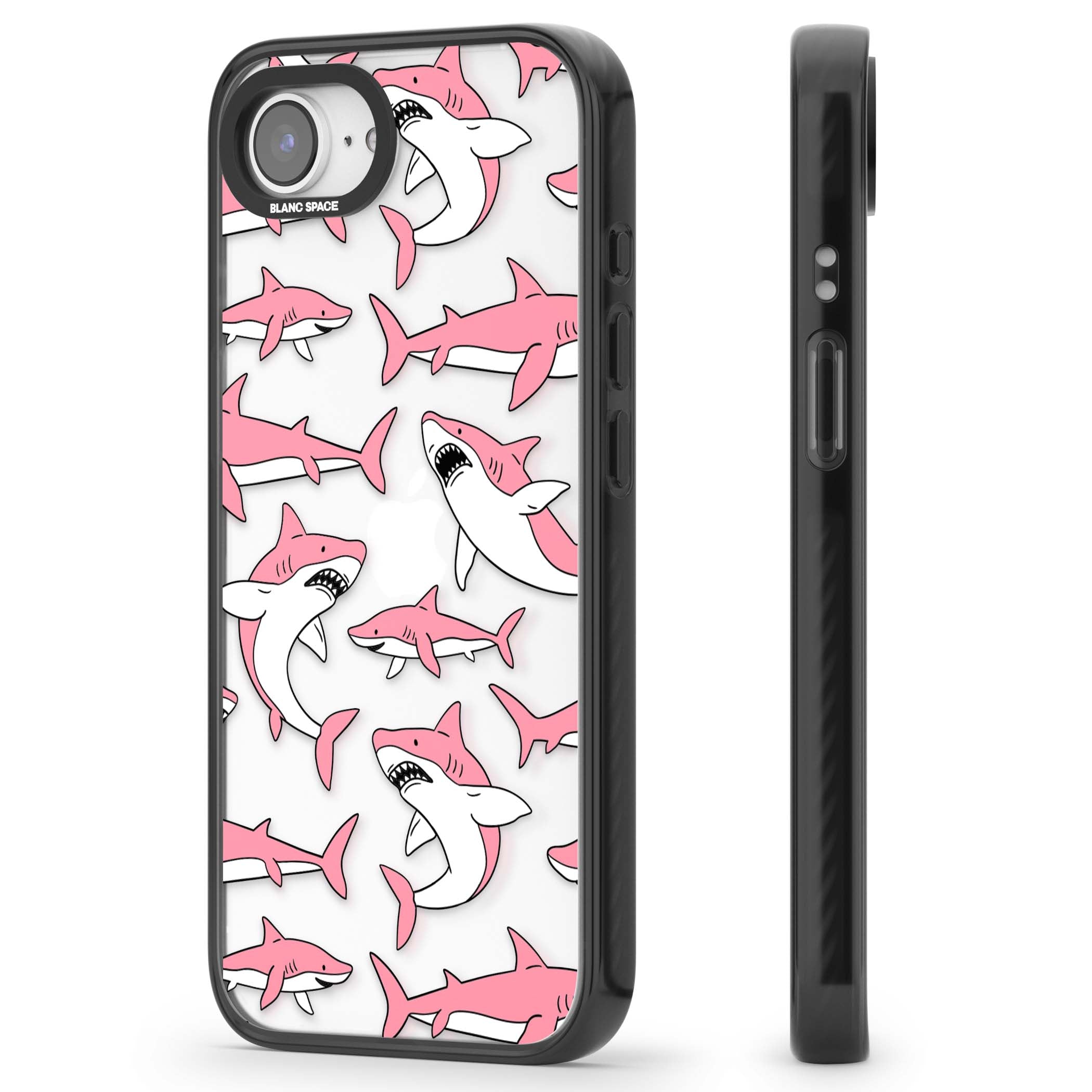 Bubblegum Sharks for her iPhone case | Black Impact case for iPhone 16e, iPhone 17e