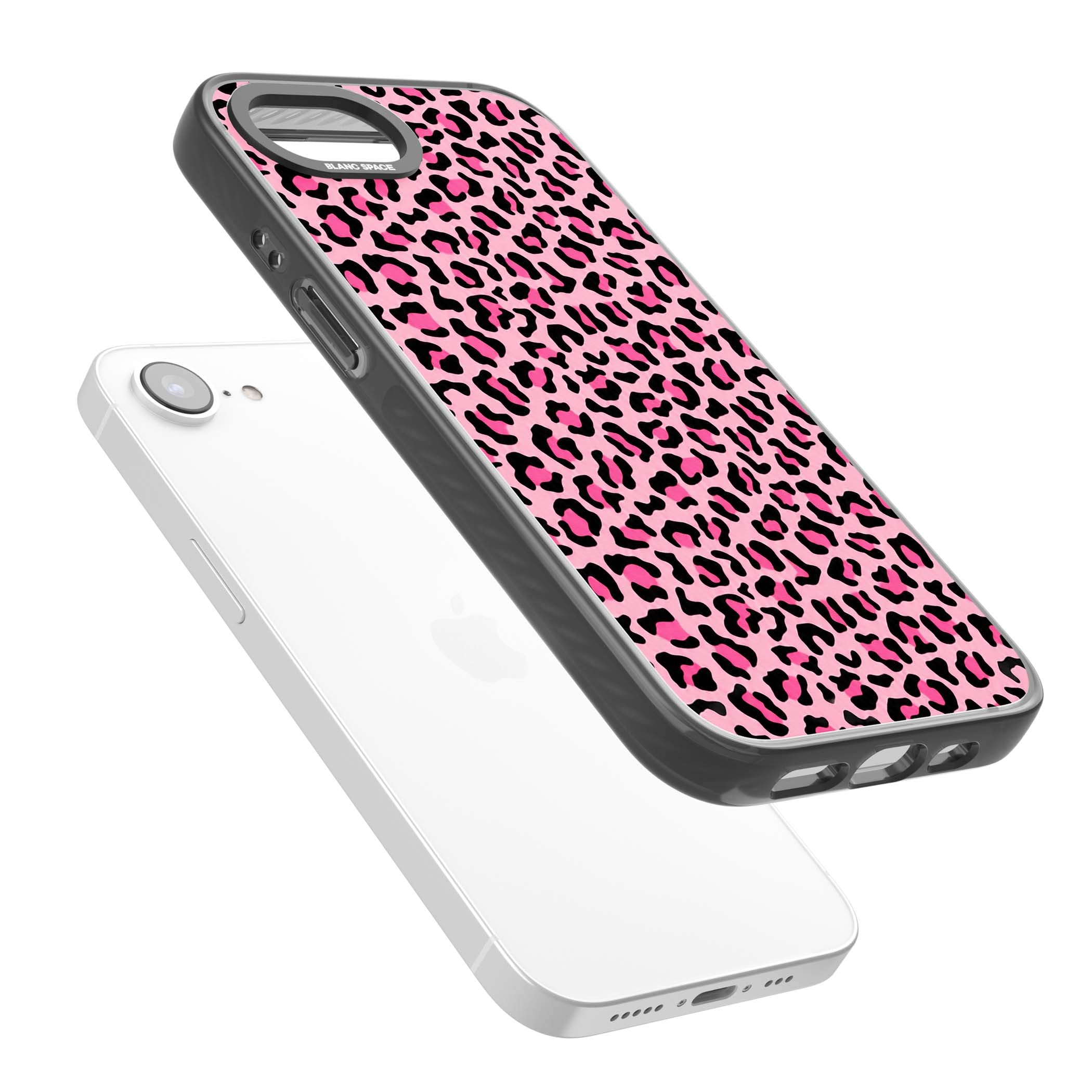Pink Leopard baddie iPhone case | Black Impact case for iPhone 16e, iPhone 17e