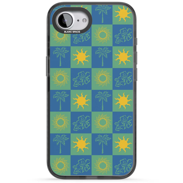 Green & Blue Tropical Checked