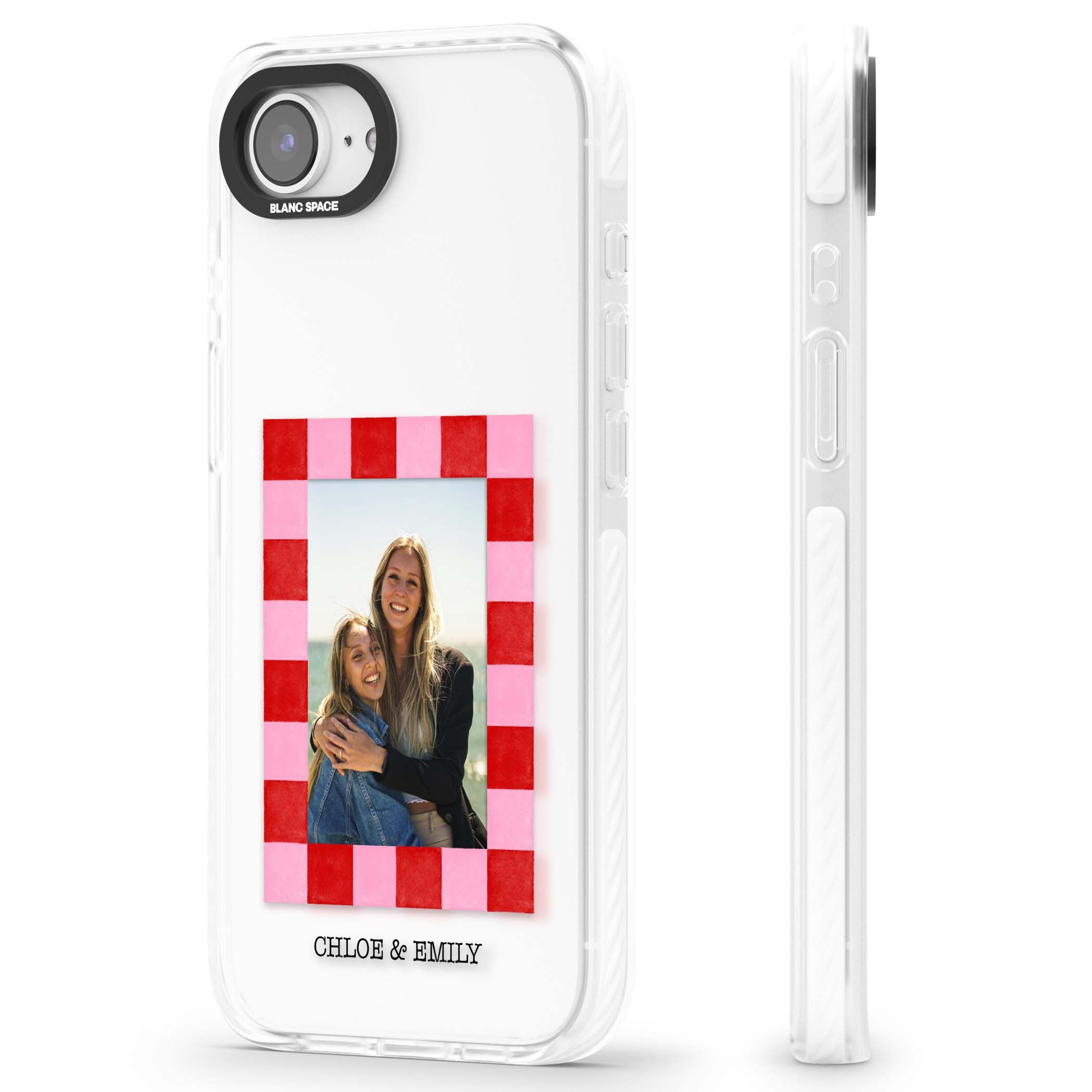 Bubblegum Check Photo for her iPhone case | Clear Impact case for iPhone 16e, iPhone 17e
