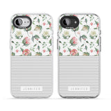 Personalised Light Floral Pattern & Stripes