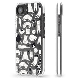Cartoon Cat Collage - Black & White