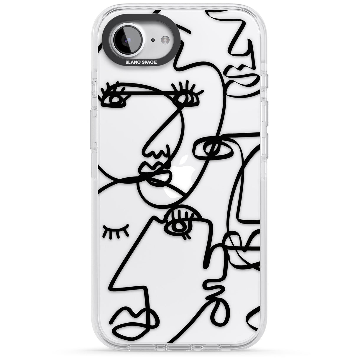 Abstract Continuous Line Faces Black on Clear