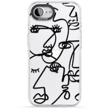 Abstract Continuous Line Faces Black on Clear