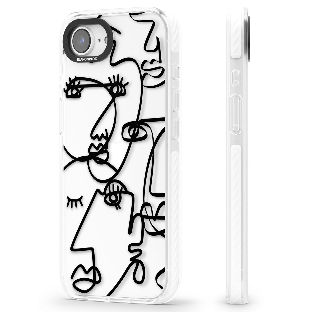 Abstract Continuous Line Faces Black on Clear