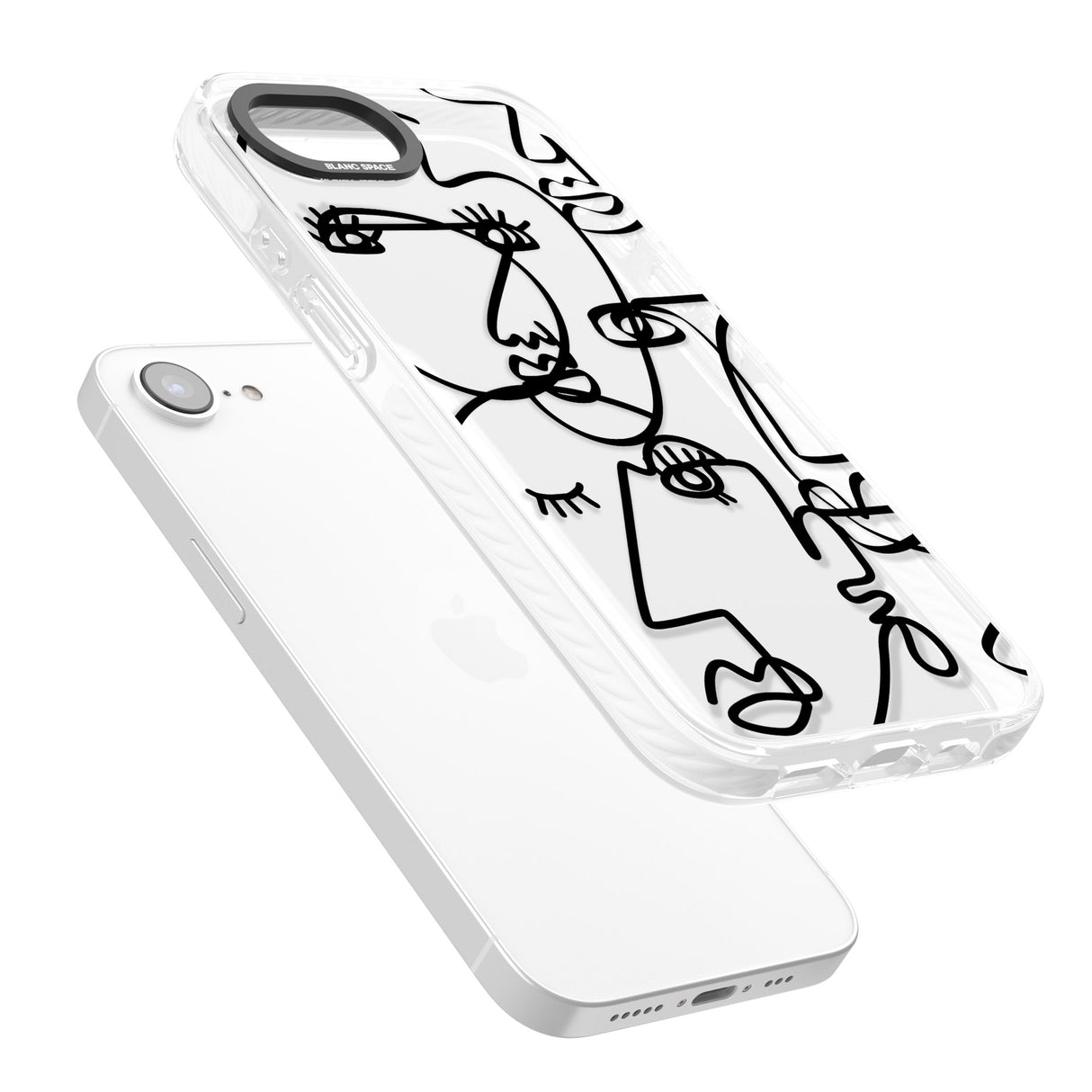 Abstract Continuous Line Faces Black on Clear