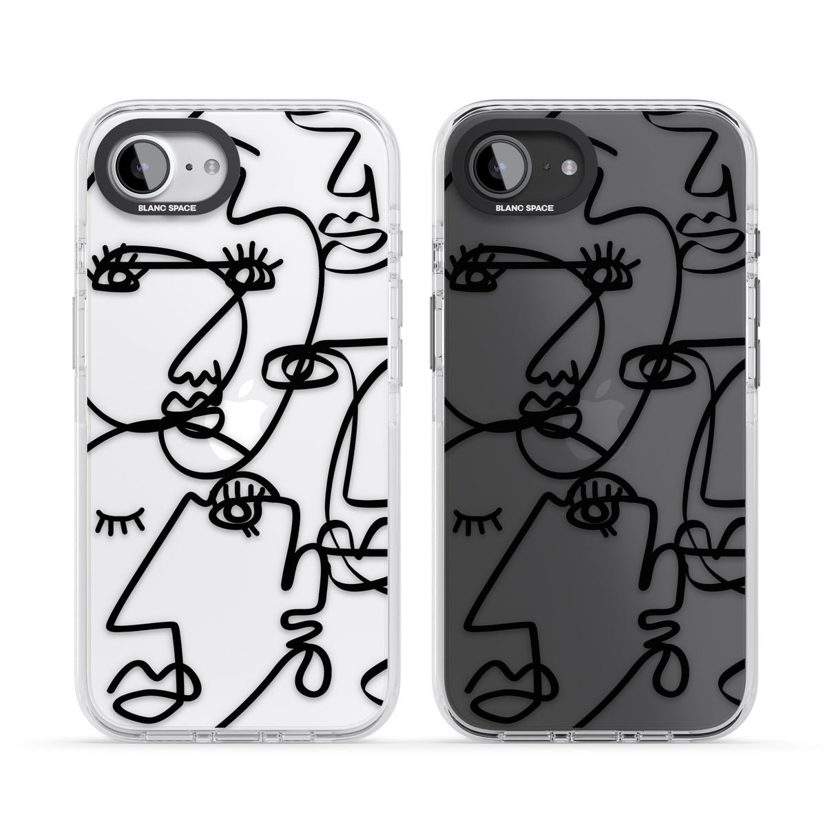 Abstract Continuous Line Faces Black on Clear