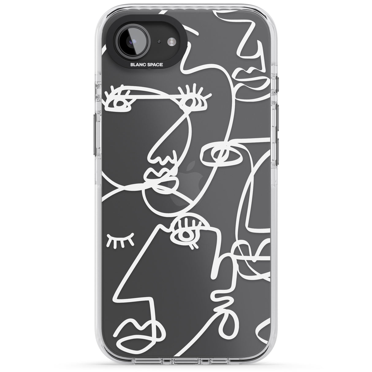 Abstract Continuous Line Faces White on Clear