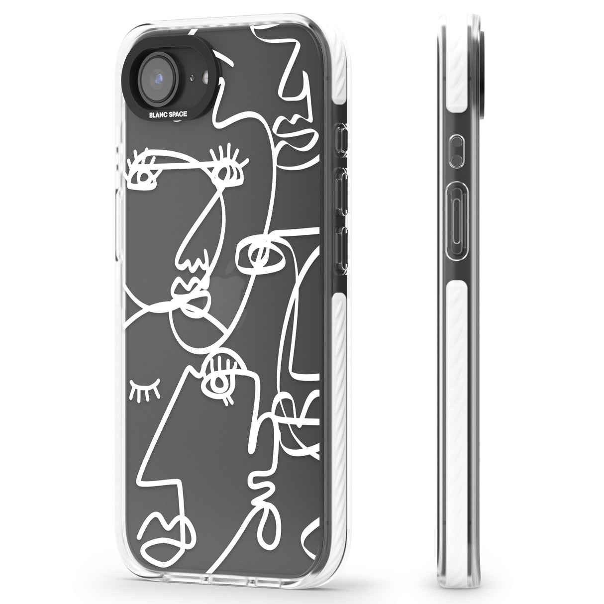 Abstract Continuous Line Faces White on Clear