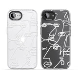 Abstract Continuous Line Faces White on Clear
