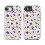 Violet Floral Pattern Design - Cream