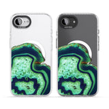 Neon Green & Blue Agate Crystal Transparent Design