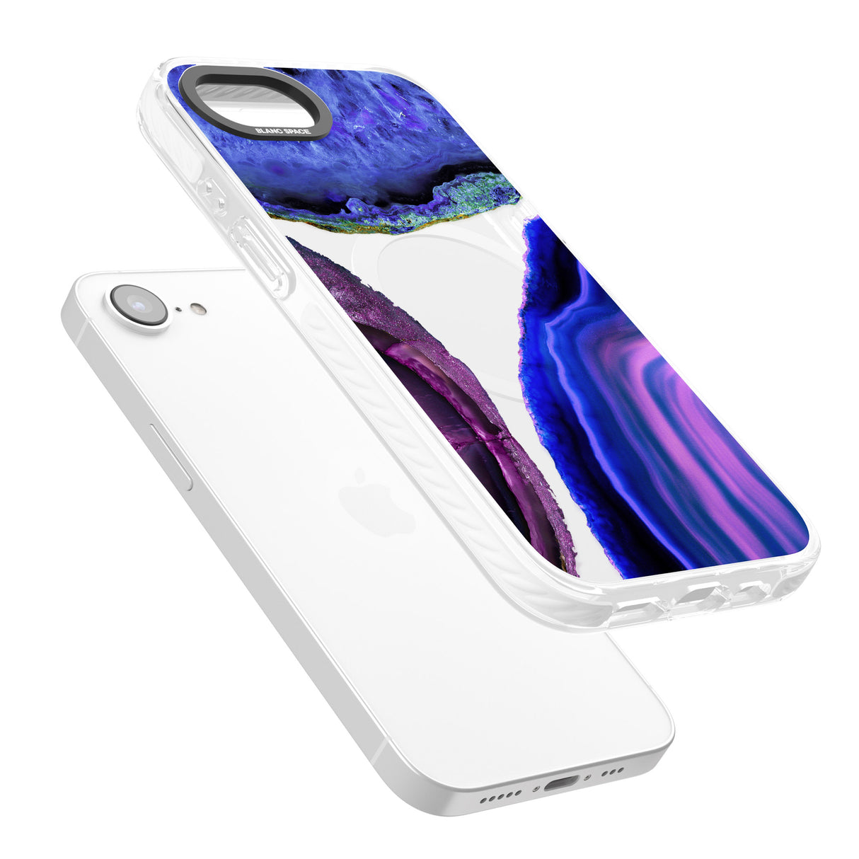 Purple & Blue Agate Gemstone Clear Design