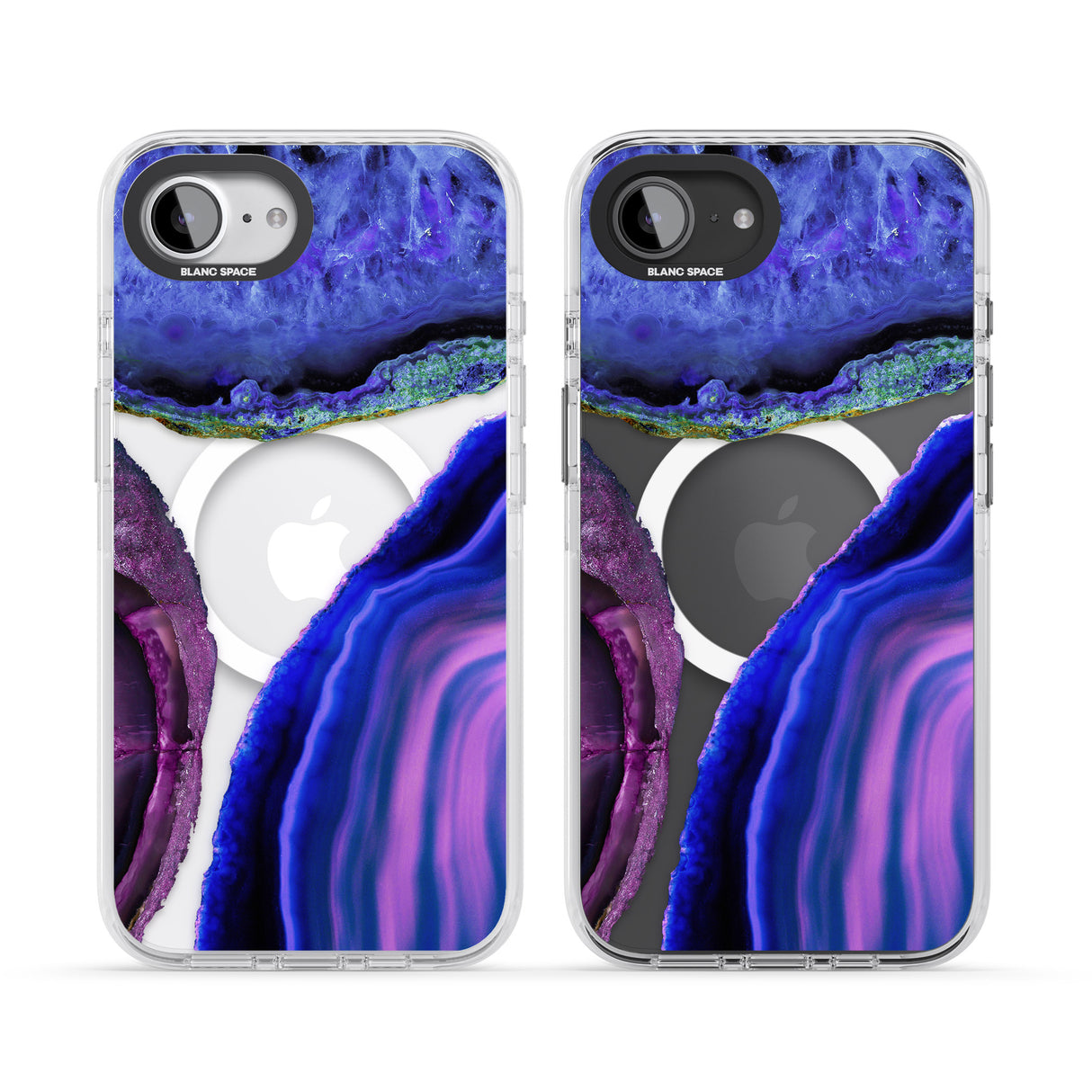 Purple & Blue Agate Gemstone Clear Design
