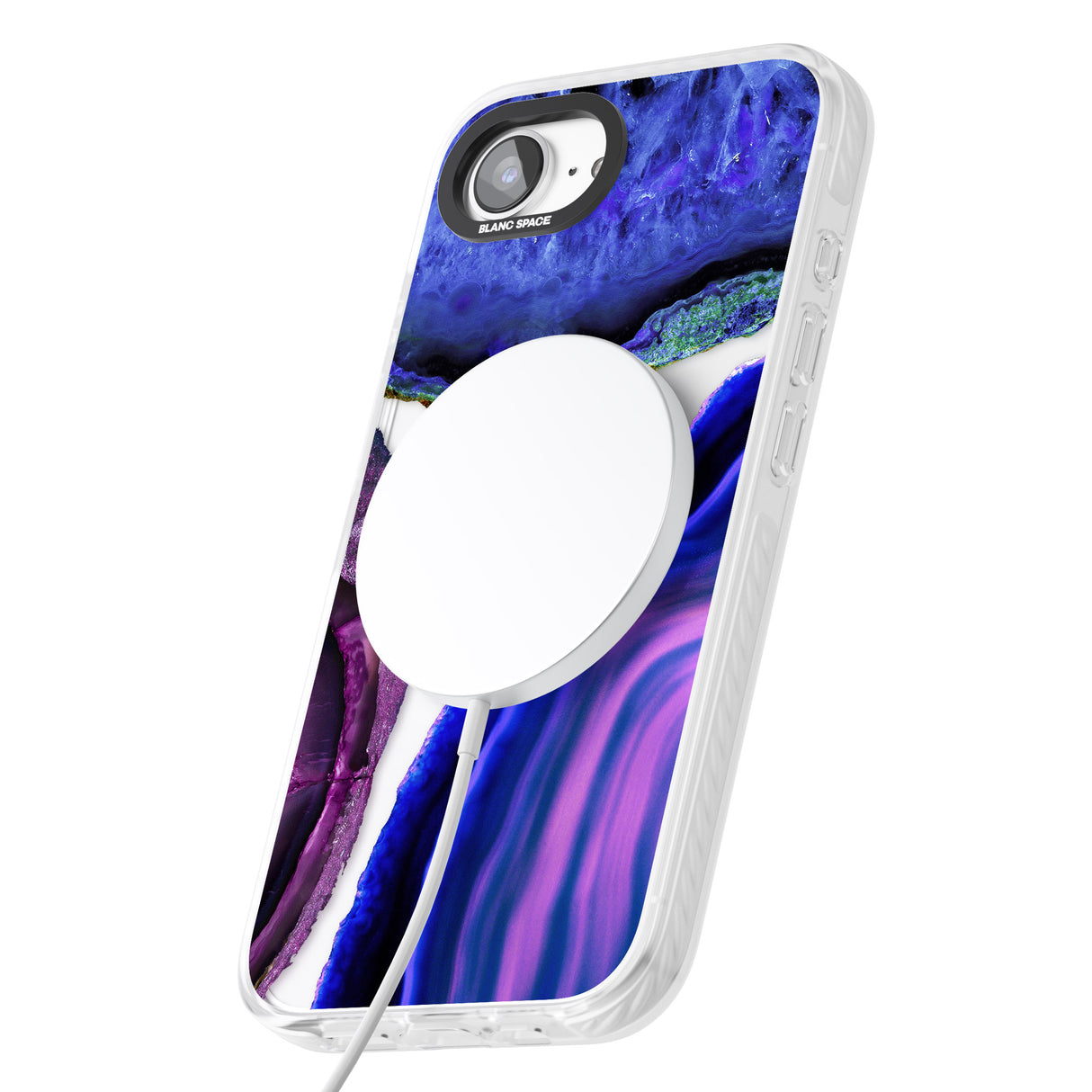 Purple & Blue Agate Gemstone Clear Design