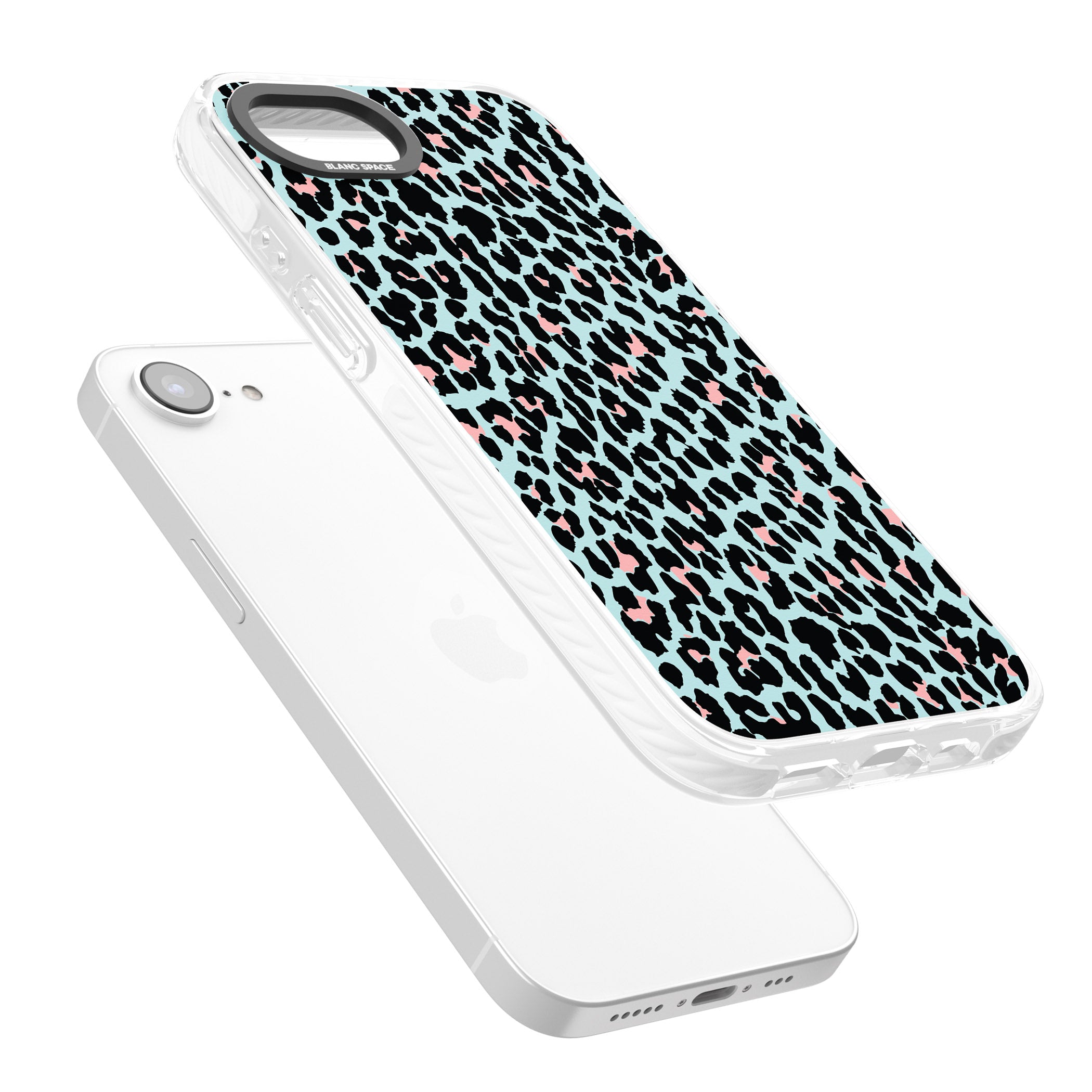 Pastel Blue & Pink Leopard Print