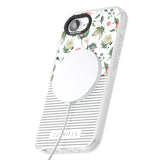 Personalised Light Floral Pattern & Stripes