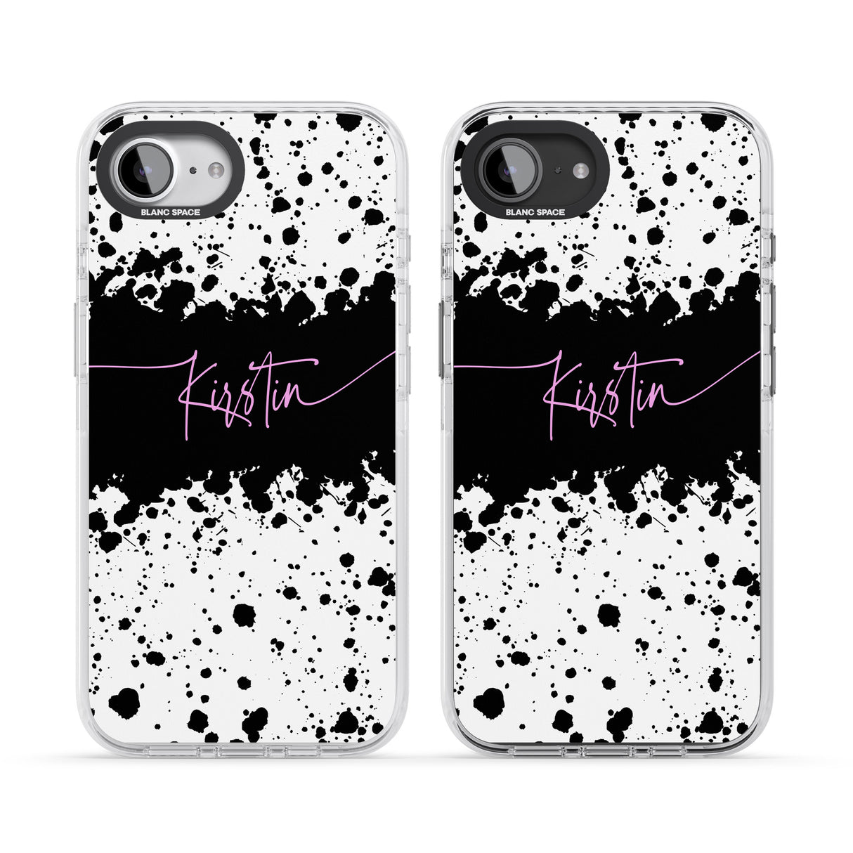 Personalised Black & White Paint Splatters