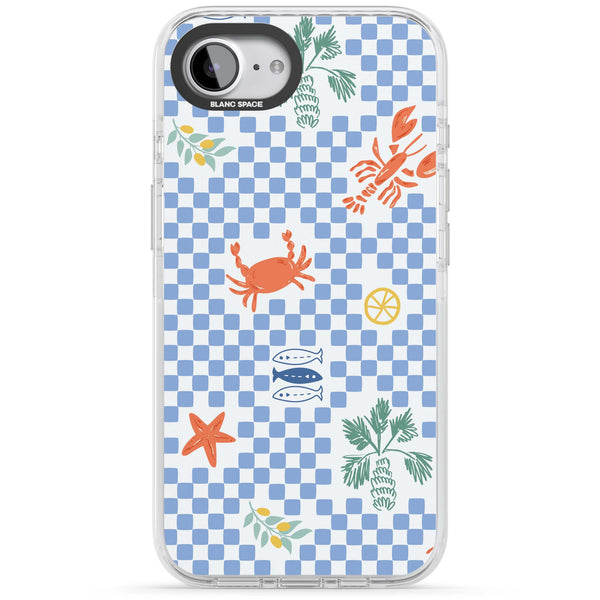 Blue Check Coastal Motifs