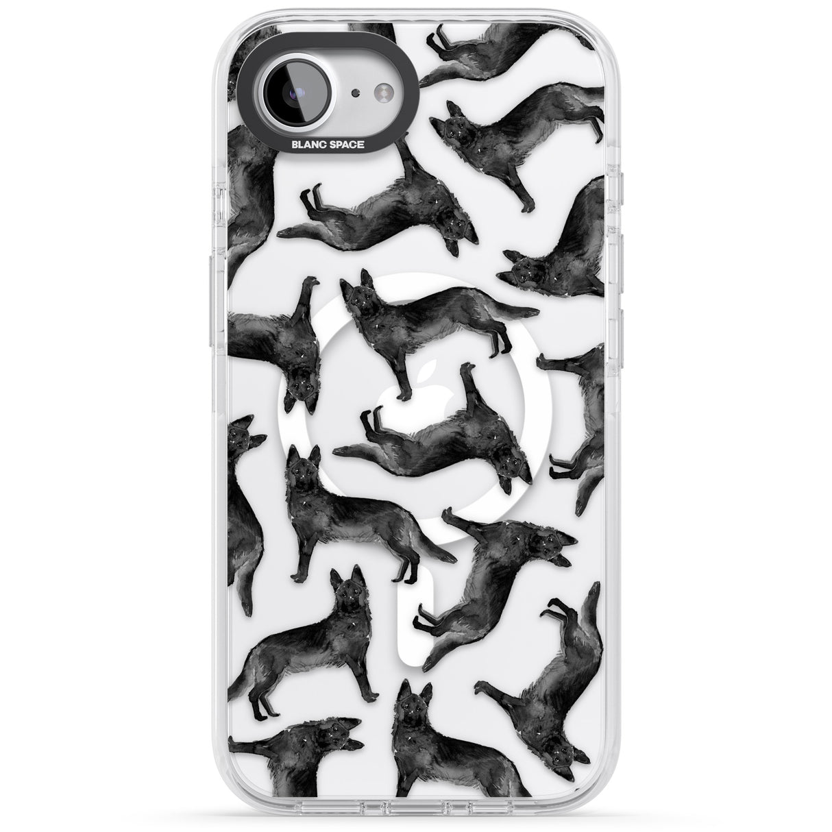 German Shepherd (Black) Watercolour Dog Pattern