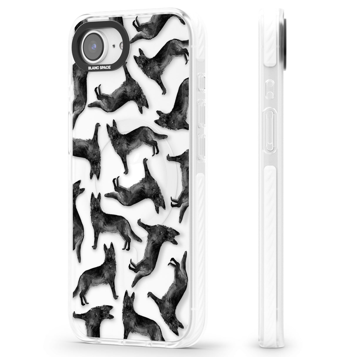 German Shepherd (Black) Watercolour Dog Pattern