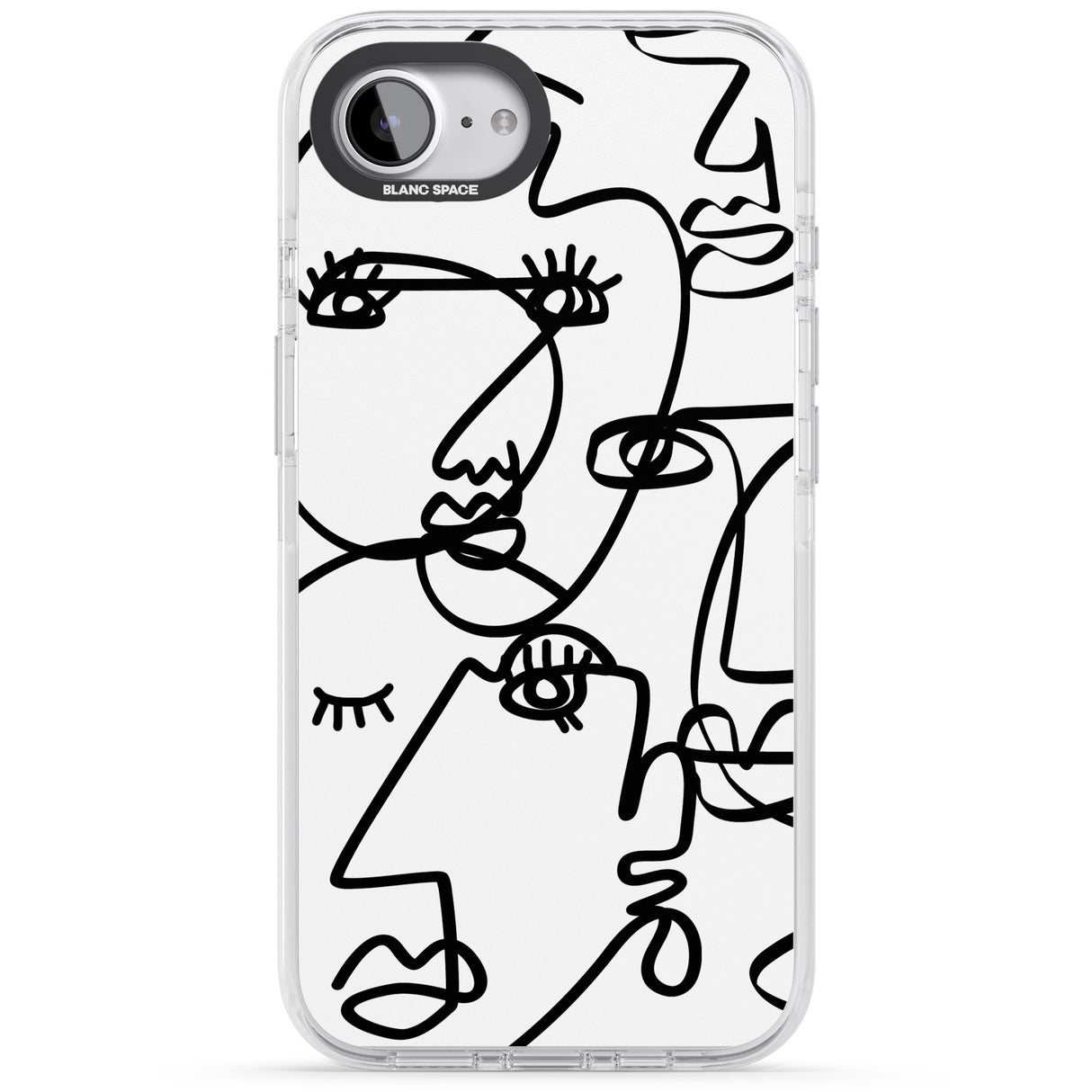 Abstract Continuous Line Faces Black on White