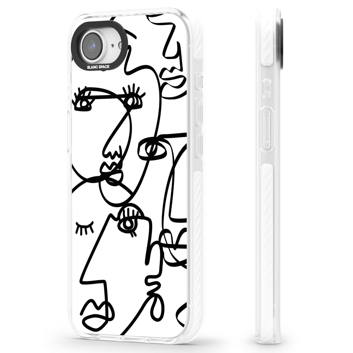 Abstract Continuous Line Faces Black on White