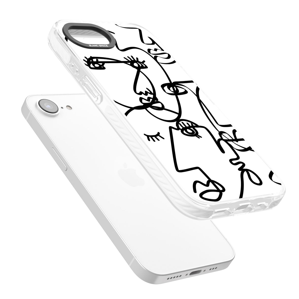 Abstract Continuous Line Faces Black on White