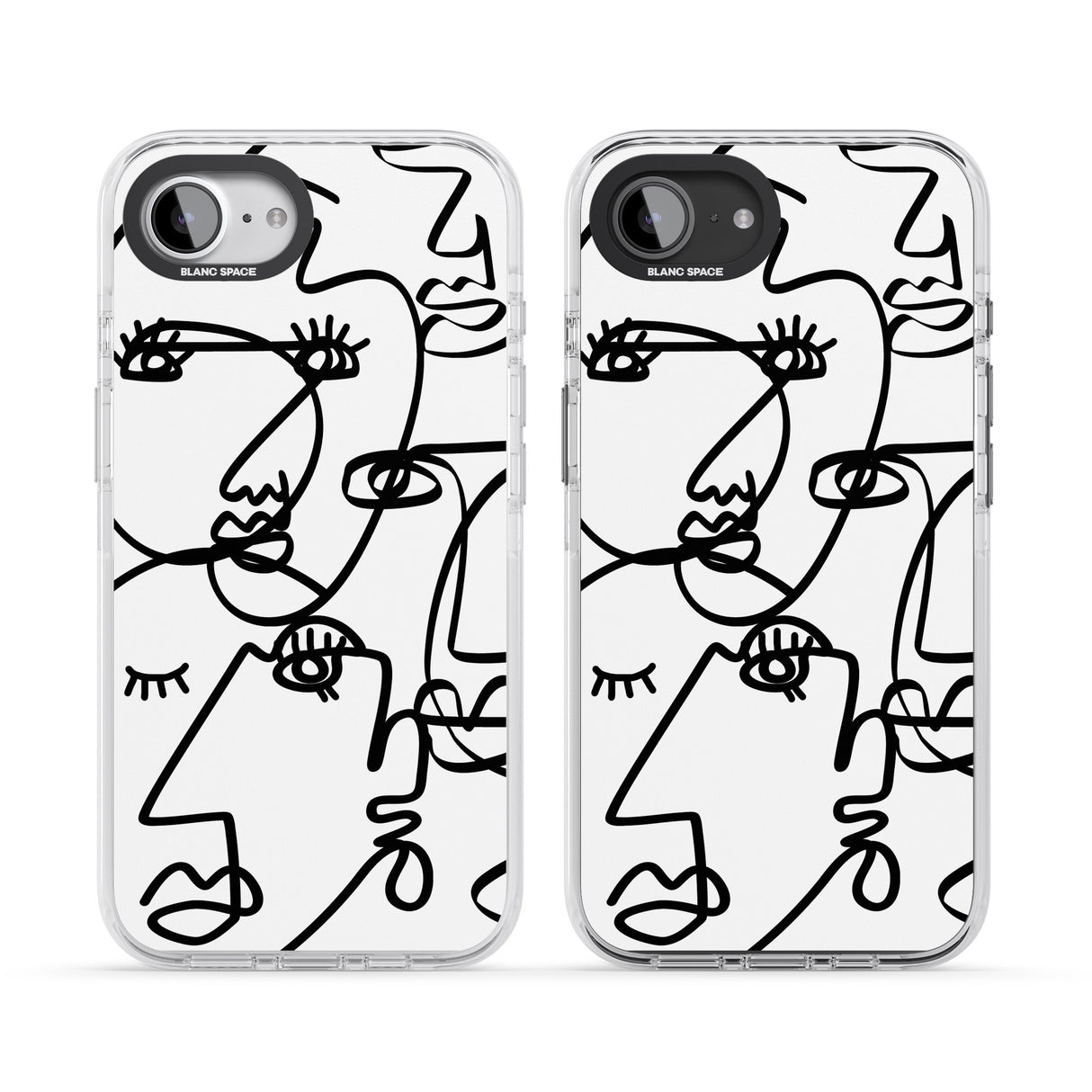 Abstract Continuous Line Faces Black on White