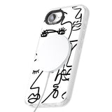 Abstract Continuous Line Faces Black on White