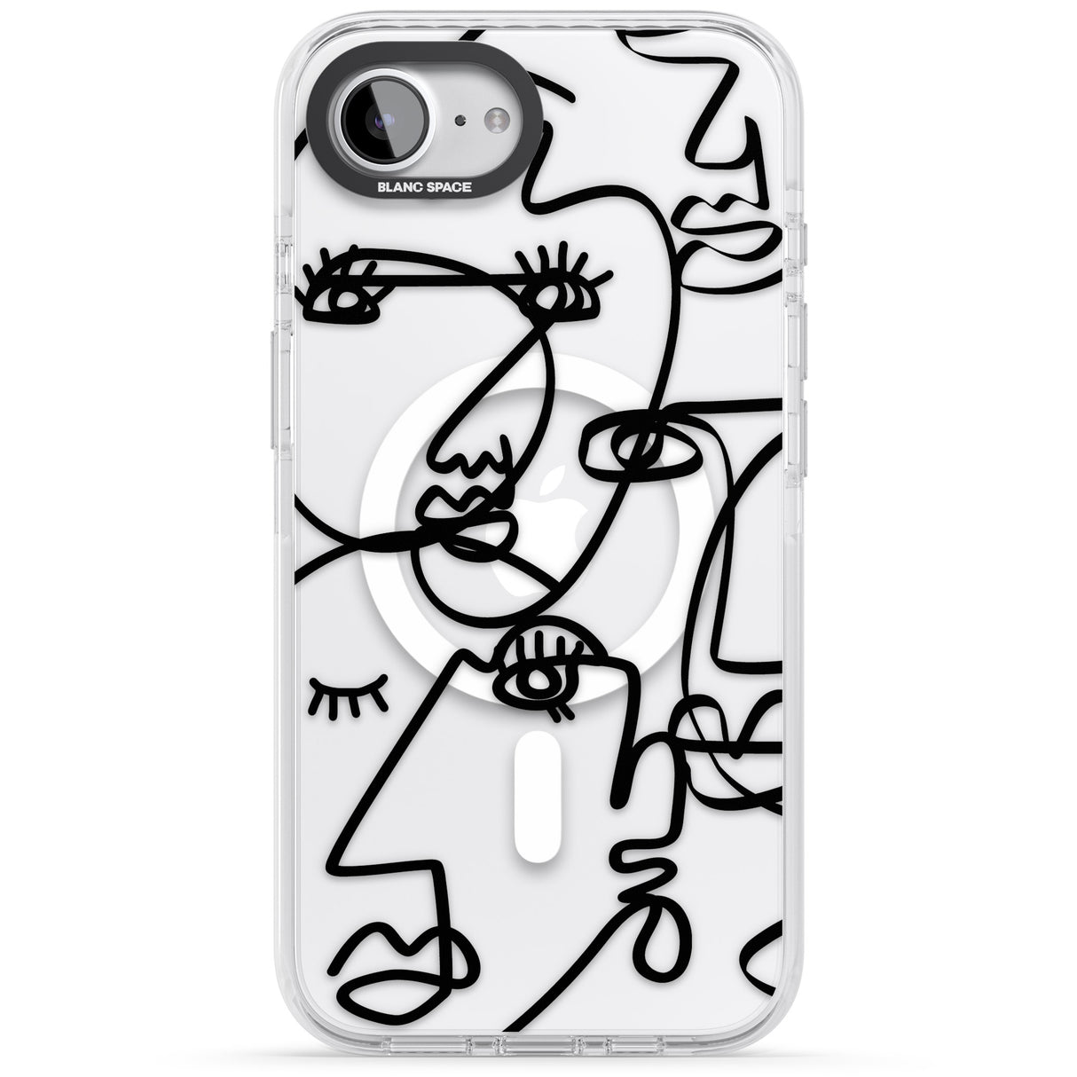 Abstract Continuous Line Faces Black on Clear
