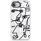 Abstract Continuous Line Faces Black on Clear
