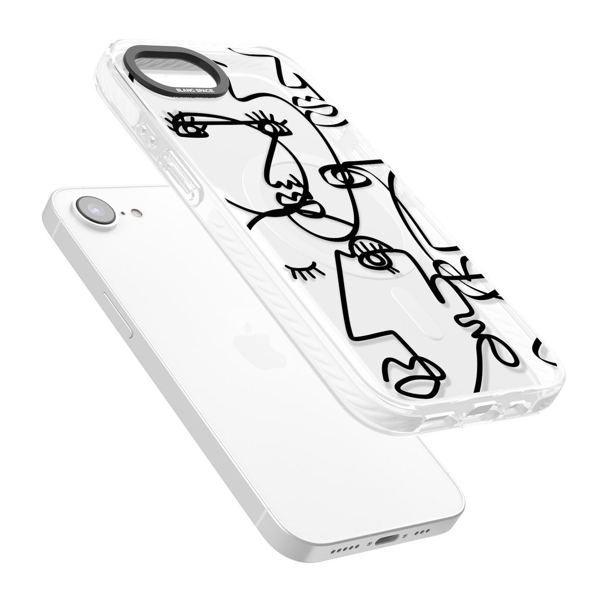 Abstract Continuous Line Faces Black on Clear