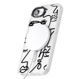 Abstract Continuous Line Faces Black on Clear