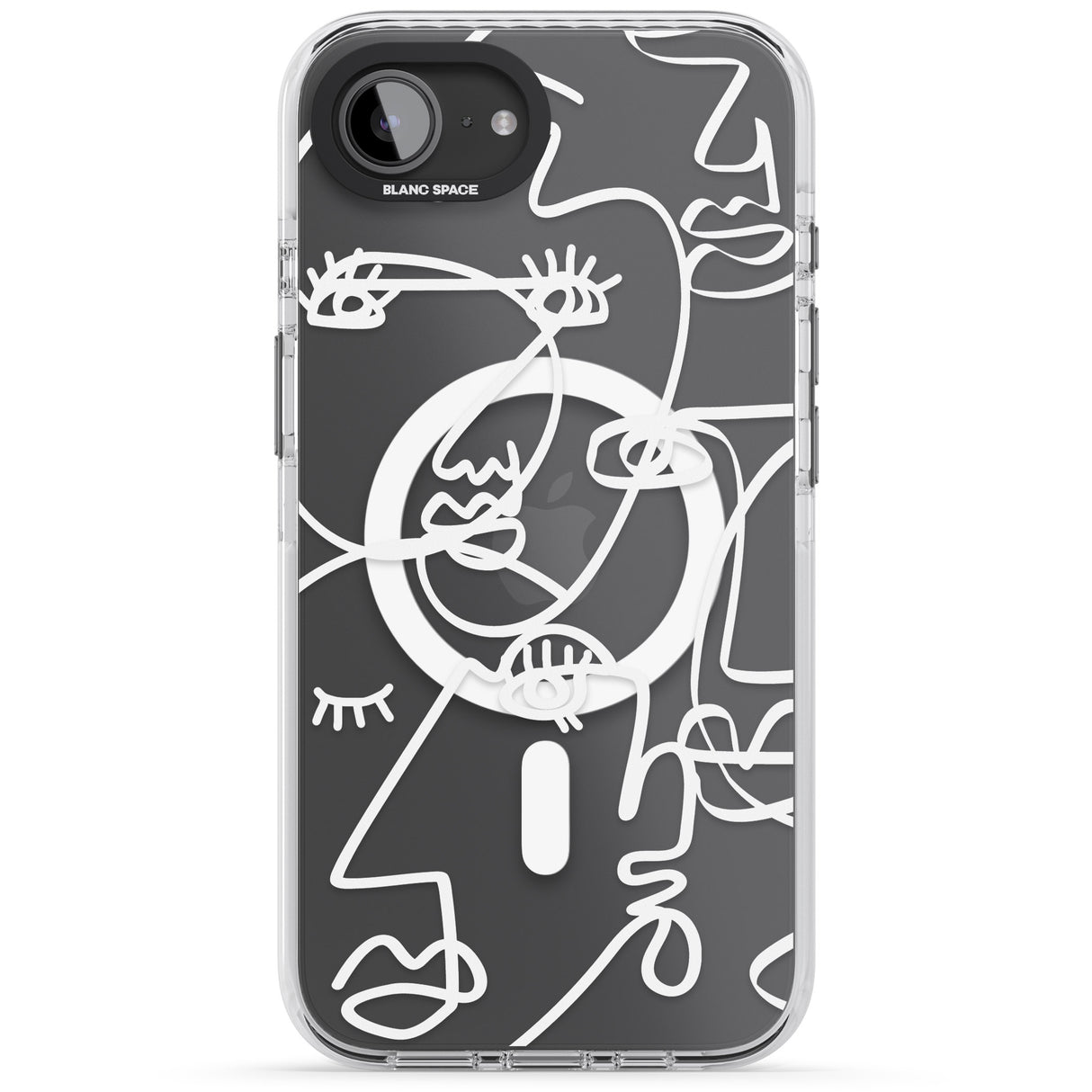 Abstract Continuous Line Faces White on Clear
