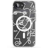 Abstract Continuous Line Faces White on Clear