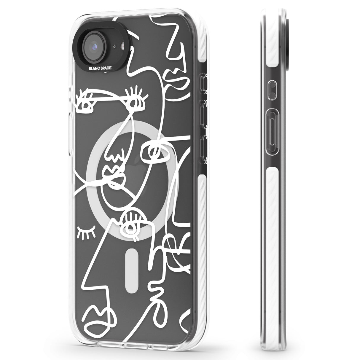 Abstract Continuous Line Faces White on Clear