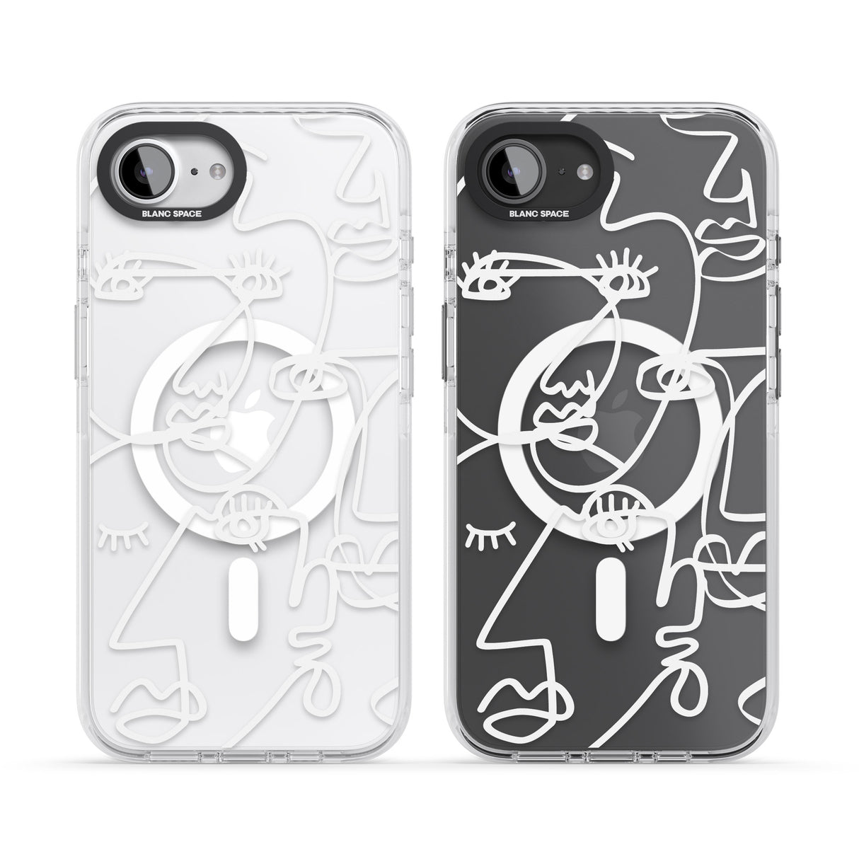 Abstract Continuous Line Faces White on Clear