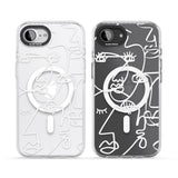 Abstract Continuous Line Faces White on Clear