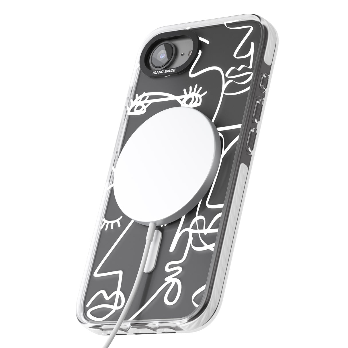 Abstract Continuous Line Faces White on Clear
