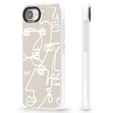 Abstract Continuous Line Faces White on Beige