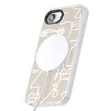 Abstract Continuous Line Faces White on Beige