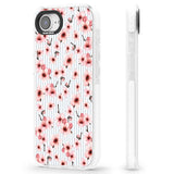 Cherry Blossoms on Blue Stripes Pattern