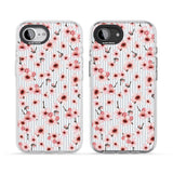 Cherry Blossoms on Blue Stripes Pattern