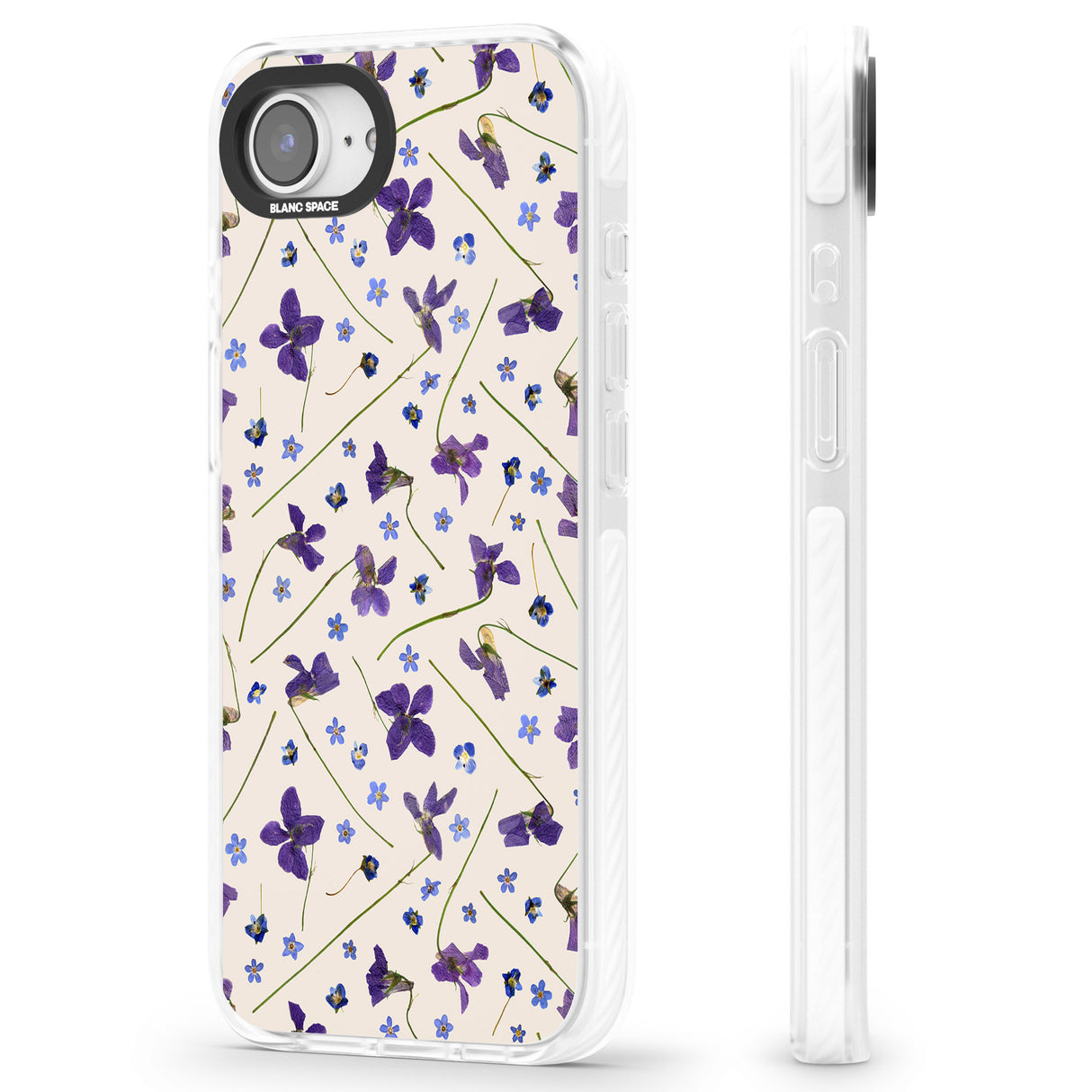 Violet Floral Pattern Design - Cream