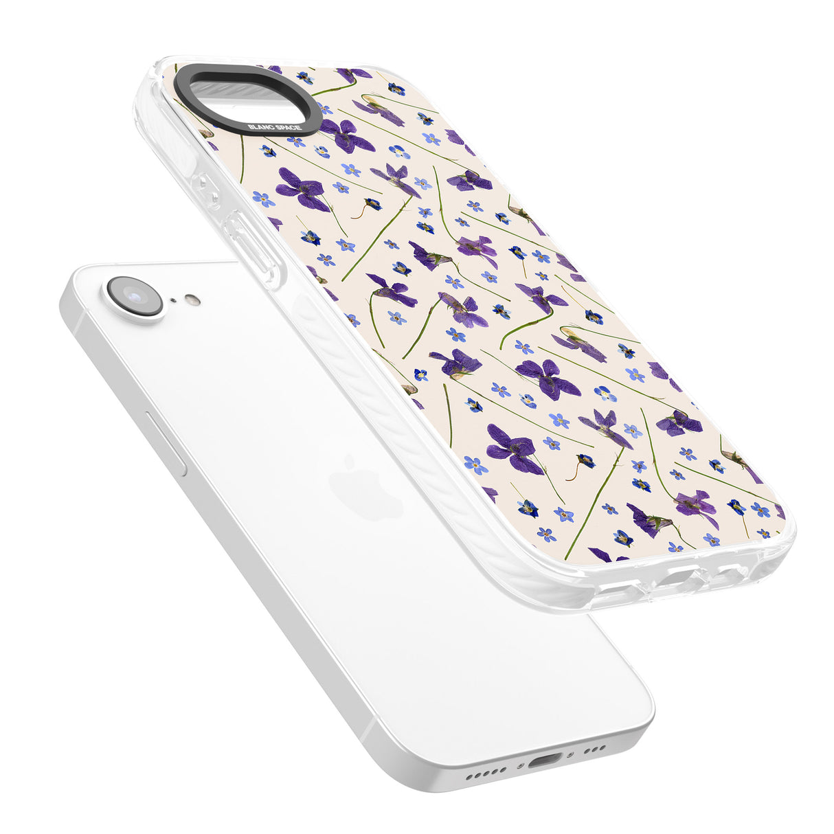 Violet Floral Pattern Design - Cream