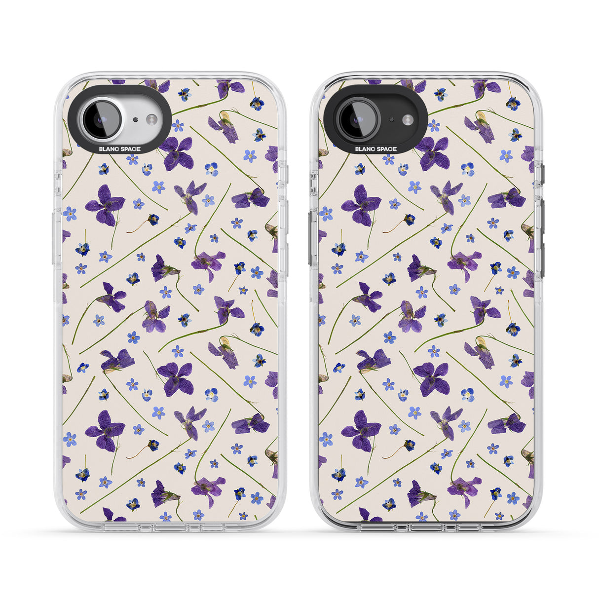 Violet Floral Pattern Design - Cream