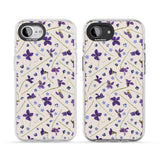 Violet Floral Pattern Design - Cream