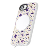 Violet Floral Pattern Design - Cream