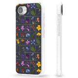 Wildflower Grid Boxes Pattern - Navy